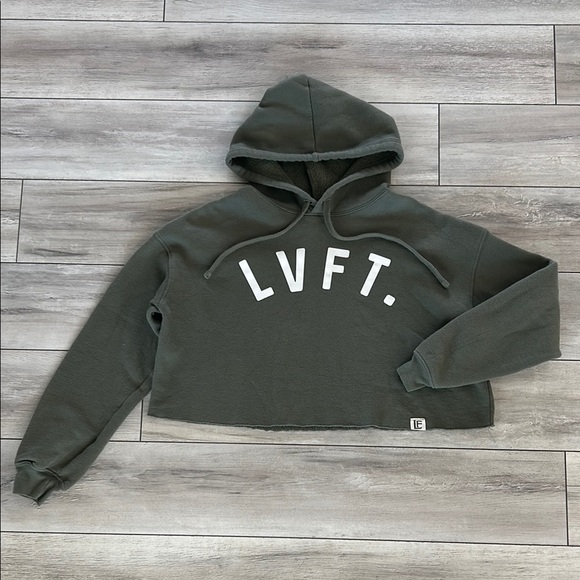 Live Fit LVFT green cropped hoodie size medium - Picture 2 of 6